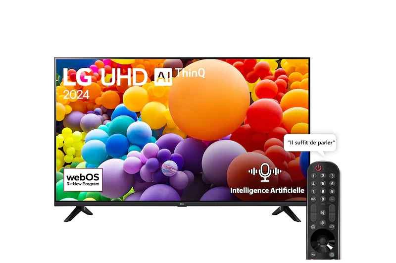 Smart TV LG UHD UT73 4K, 55 pouces, Télécommande Magique IA HDR10 webOS24 2024